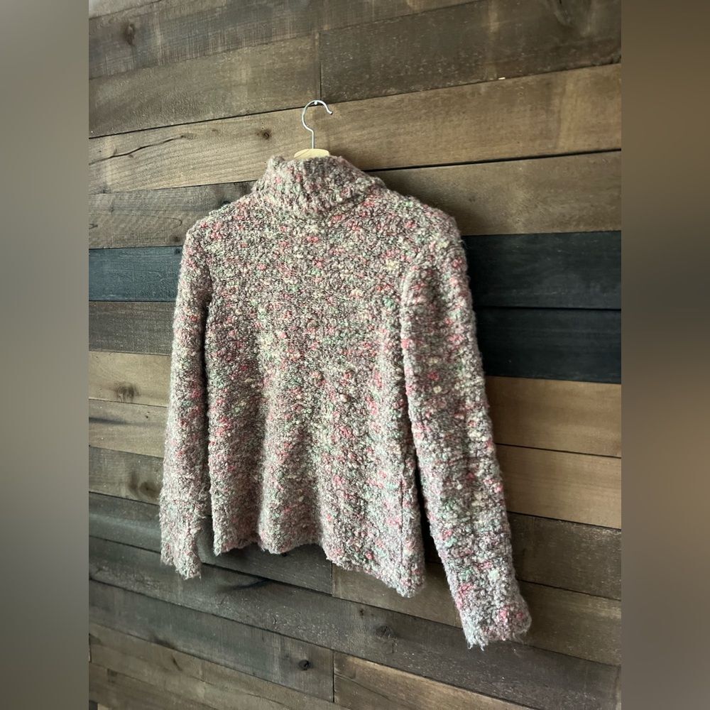 Talbots Wool Mohair Blend Turtleneck Sweater  Multicolor Knit Made In Italy - Picture 8 of 11